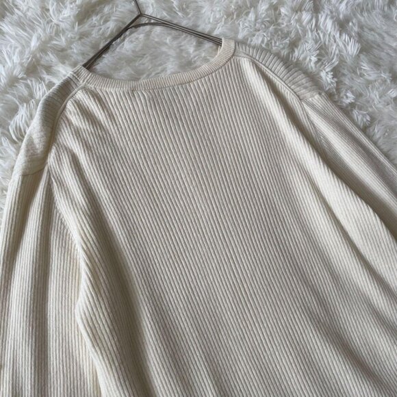 Bouth Ivory Rib Knit F Simple Sweater - Picture 4 of 5